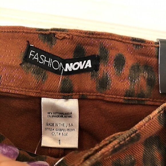 NEW NWT FASHION NOVA Animalistic Skinny Jeans Brown Cheetah Leopard High Waisted - Picture 6 of 11